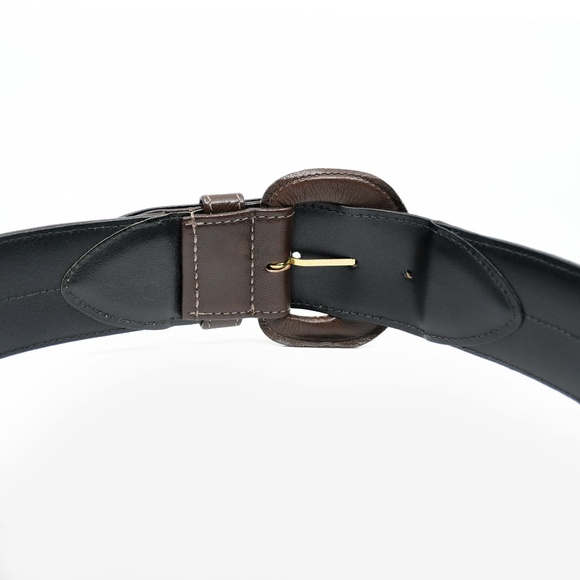 LINDA LUNDSTRÖM Brown Leather Belt with Buckle Size L - Picture 6 of 8